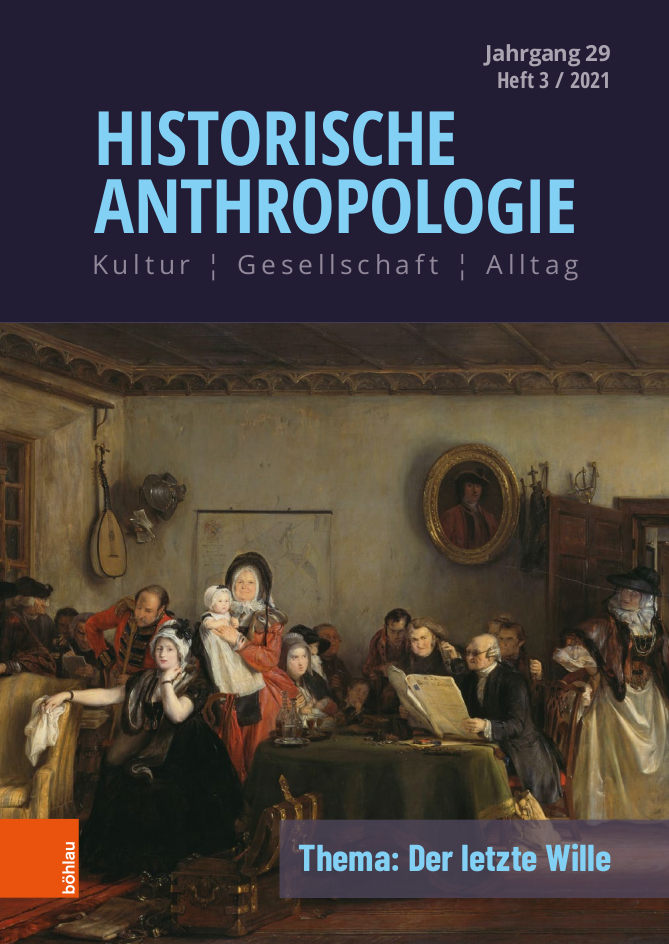 Cover Historische Anthropologie - Themenheft 